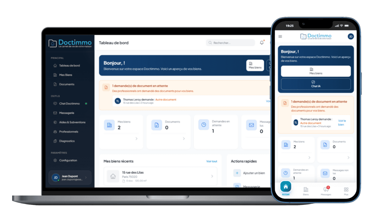 Doctimmo - Application desktop et mobile
